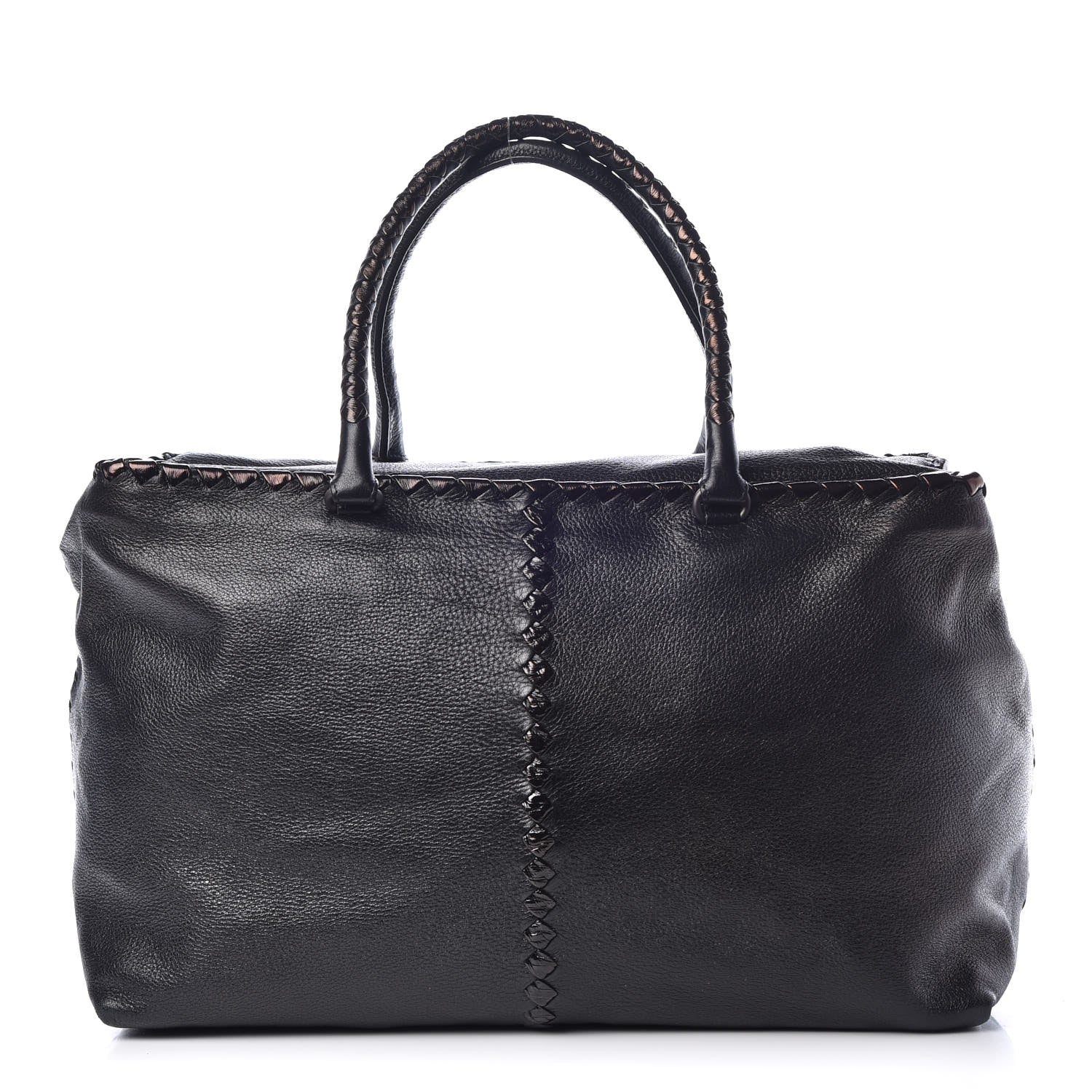 Bottega Veneta Cervo Intrecciato Brick Tote Black 1 of 9