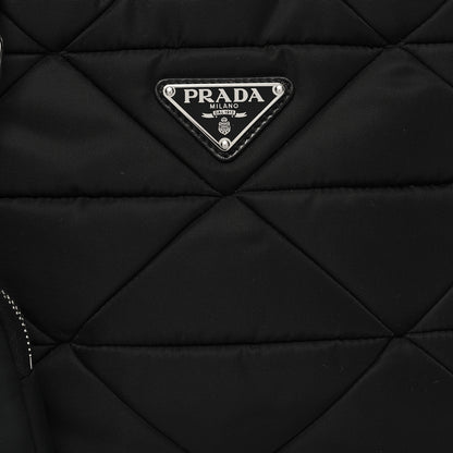 Prada Re-Nylon Nappa Triangle Quilted Padded Double Handled Zip Pocket Tote Black 7 of 9