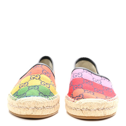 Gucci Monogram Multicolor Womens Espadrilles 37.5 Blue Rainbow Blue 3 of 10