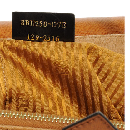 Fendi Textured Calfskin Medium 2Jours Tote Honey 6 of 9