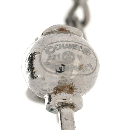 Chanel Baguette Crystal CC Drop Earrings Silver 4 of 5