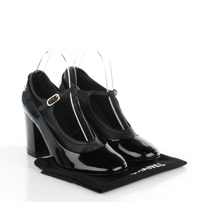 Chanel Patent CC Cap Toe Pumps 39.5 Black 2 of 8