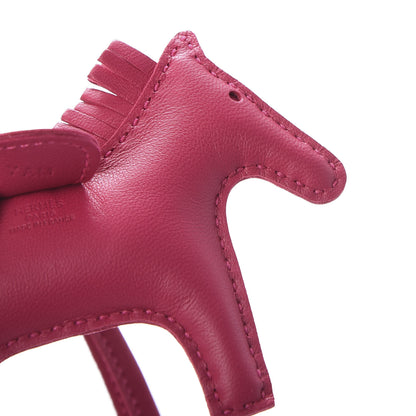 Hermes Milo Lambskin Grigri Rodeo Horse Bag Charm PM Rose Mexico 4 of 5