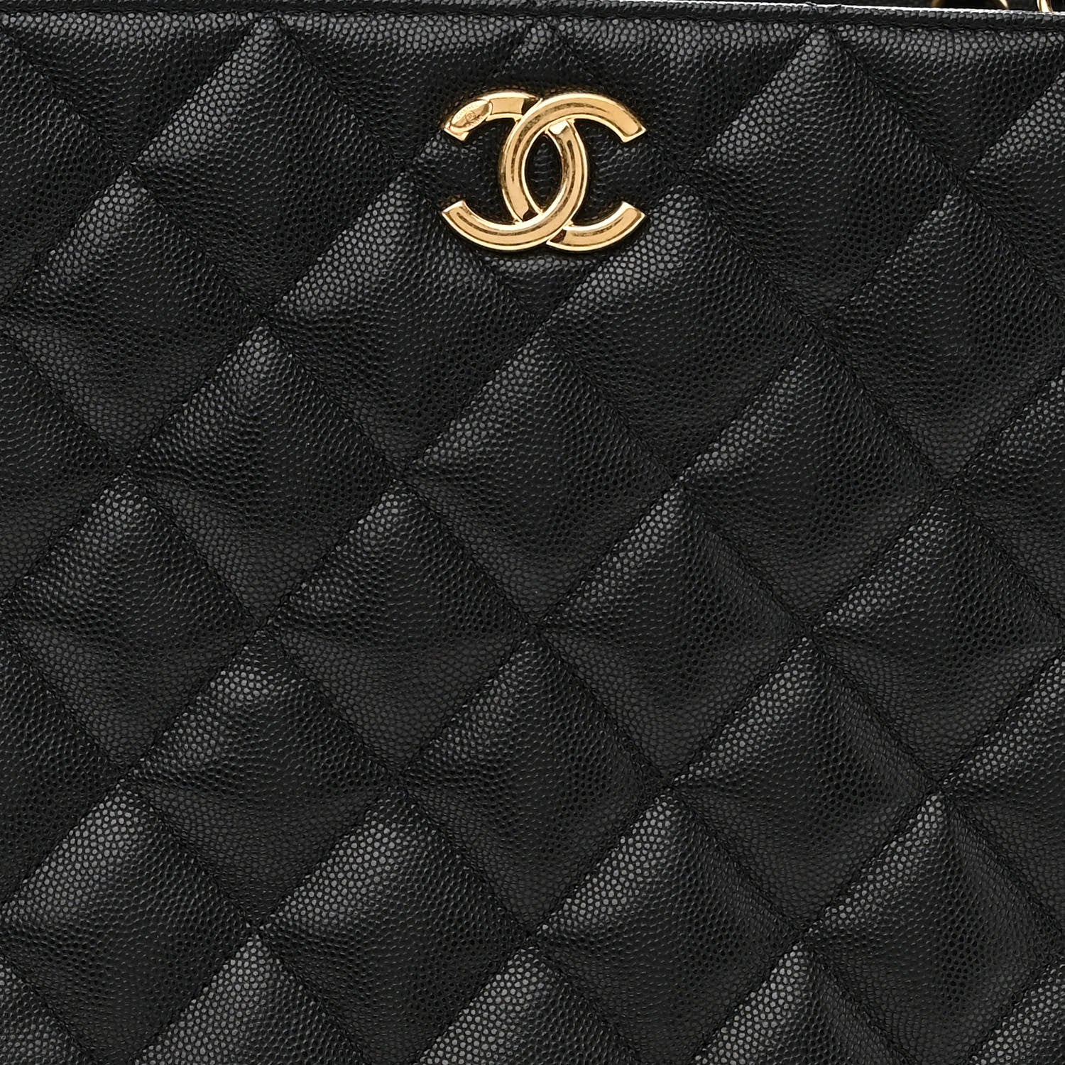 Chanel Caviar Quilted Small Shopping Tote Black 8 of 11