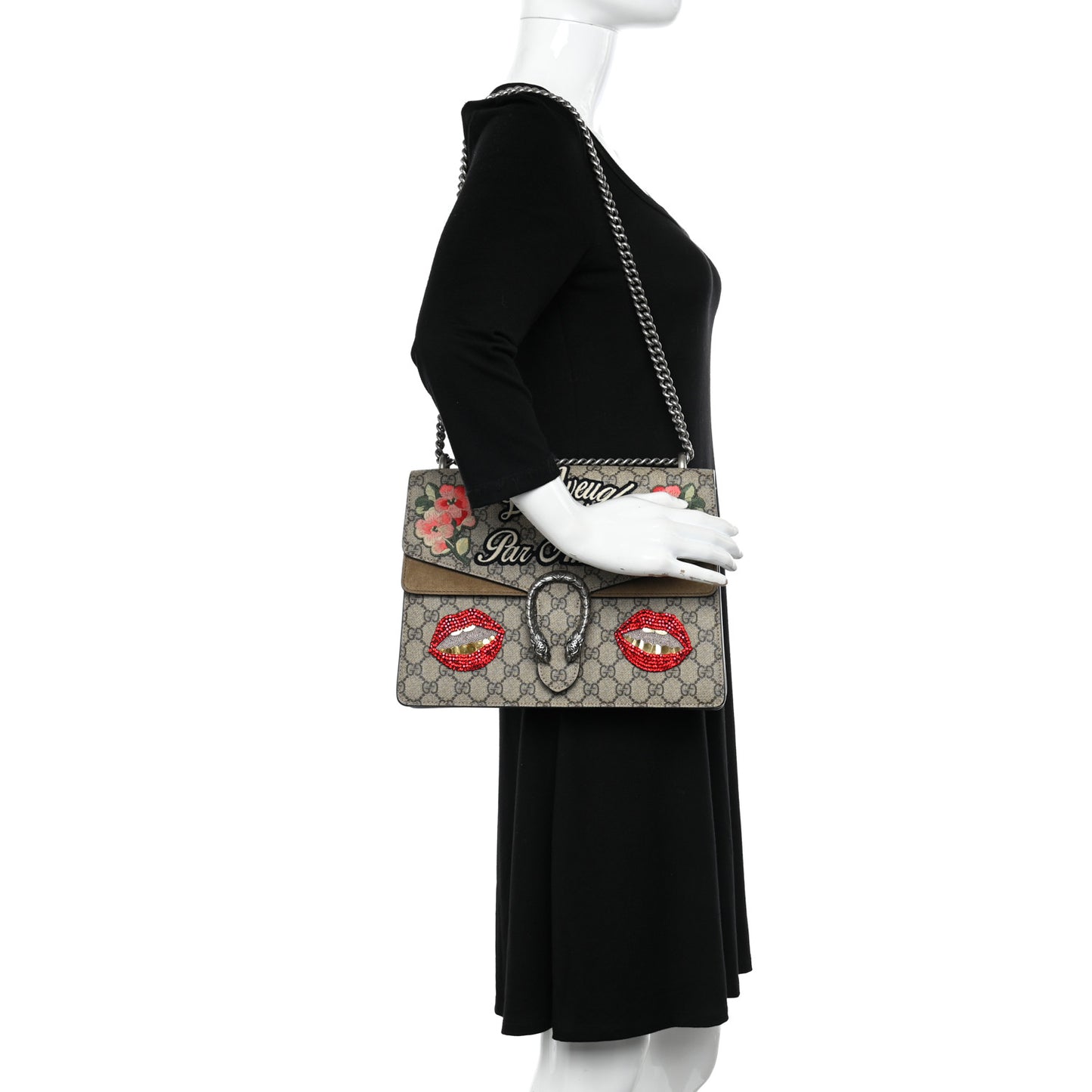 GG Supreme Monogram L'Aveugle Par Amour Embroidered Medium Dionysus Shoulder Bag Multicolor