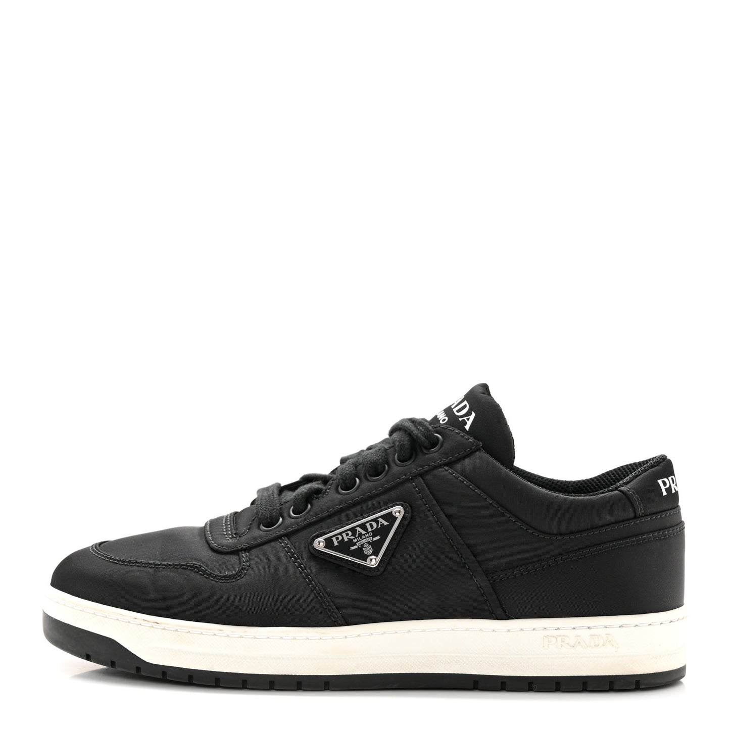 Re-Nylon Triangle Logo Quilted Sneakers 38.5 Black