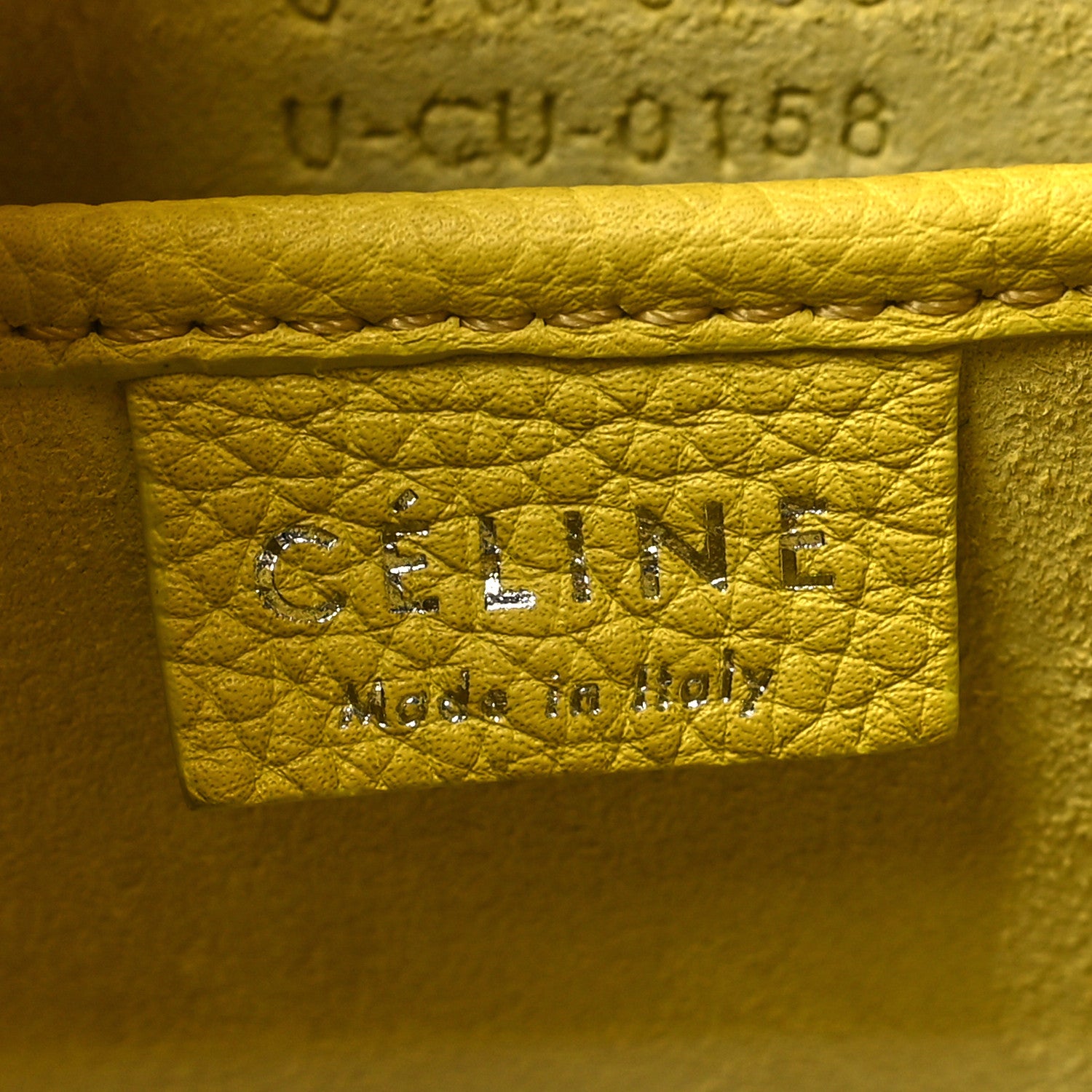 Celine Drummed Calfskin Nano Luggage Mimosa 6 of 10