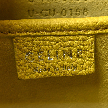 Celine Drummed Calfskin Nano Luggage Mimosa 6 of 10