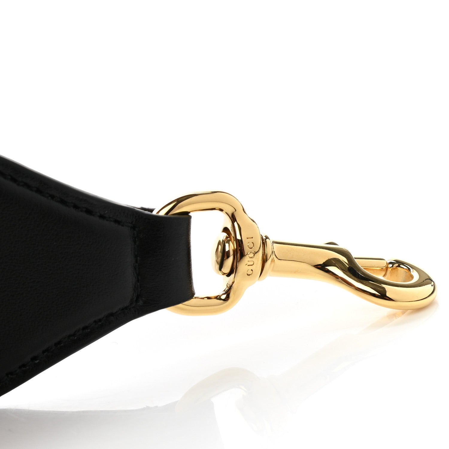 Gucci Canvas Shoulder Strap Black Beige 4 of 6