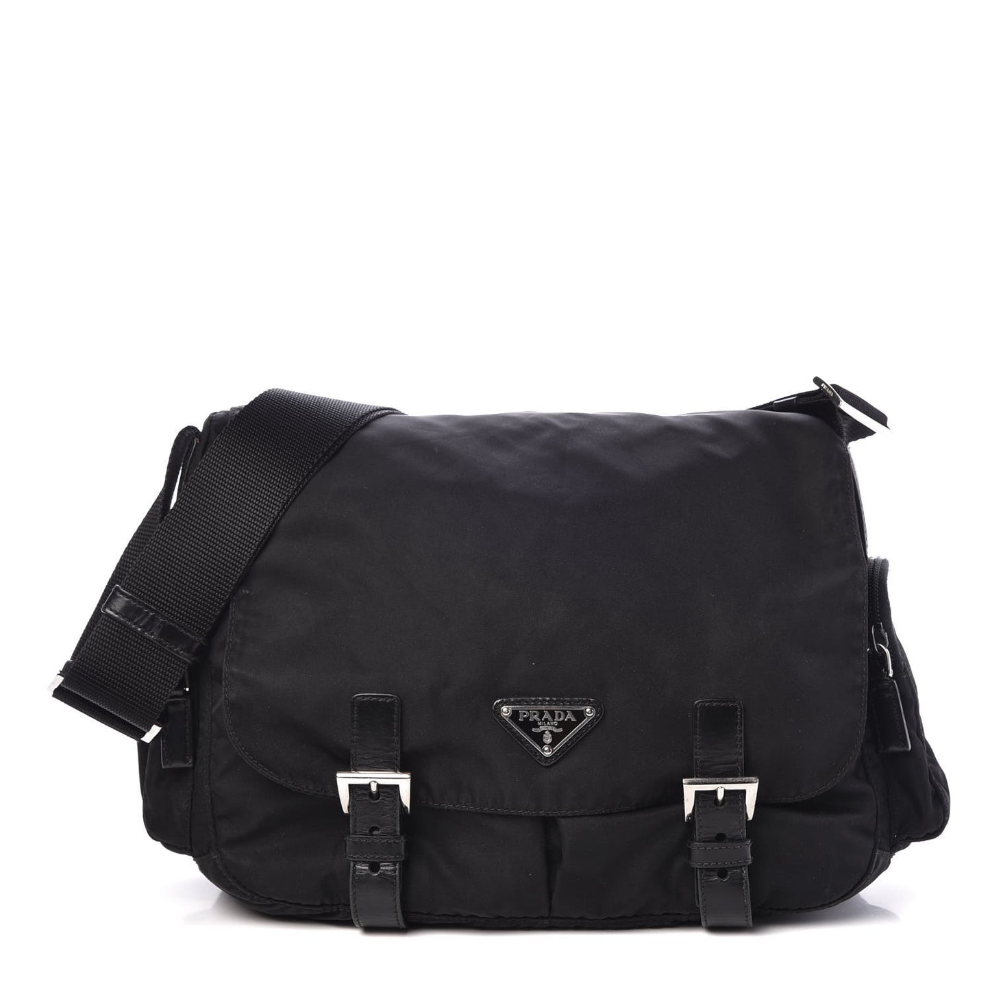 Nylon Vela Messenger Bag Black