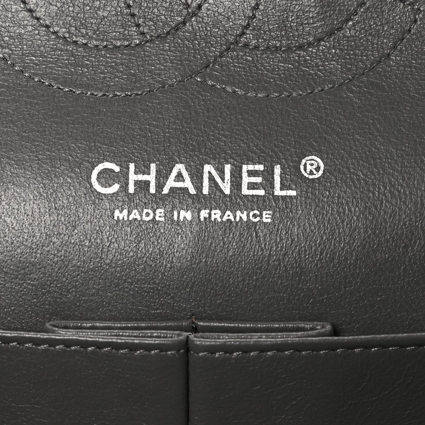 Lambskin Quilted Medium Double Flap Dark Grey