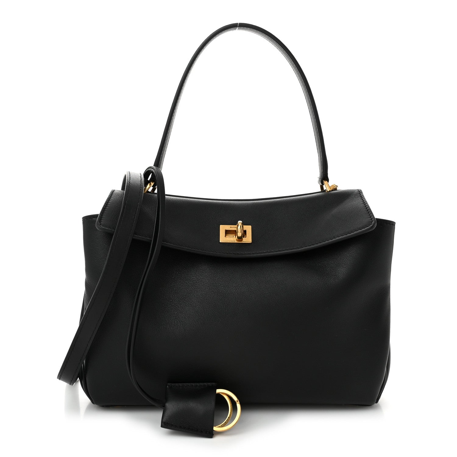 Balenciaga Natural Smooth Calfskin Small Rodeo Top Handle Handbag Black 1 of 11