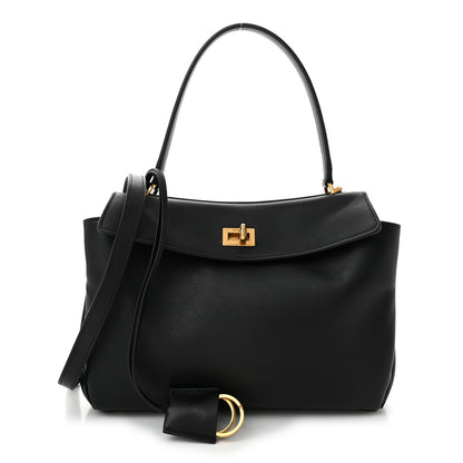 Balenciaga Natural Smooth Calfskin Small Rodeo Top Handle Handbag Black 1 of 11