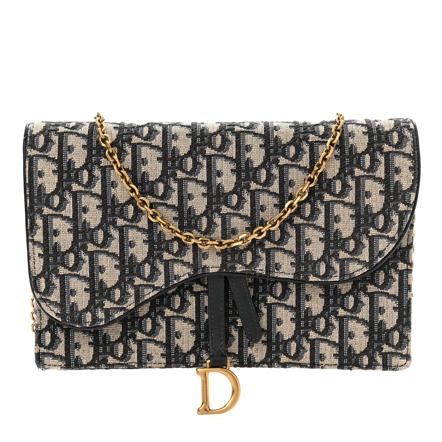 Oblique Saddle Chain Pouch Blue