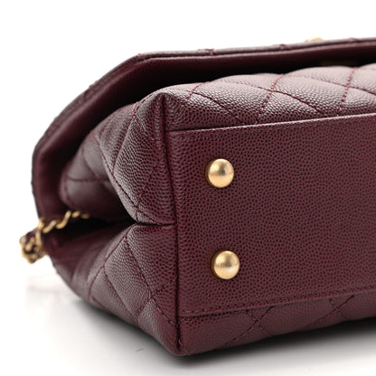 Chanel Caviar Elaphe Quilted Mini Coco Handle Flap Burgundy 5 of 13
