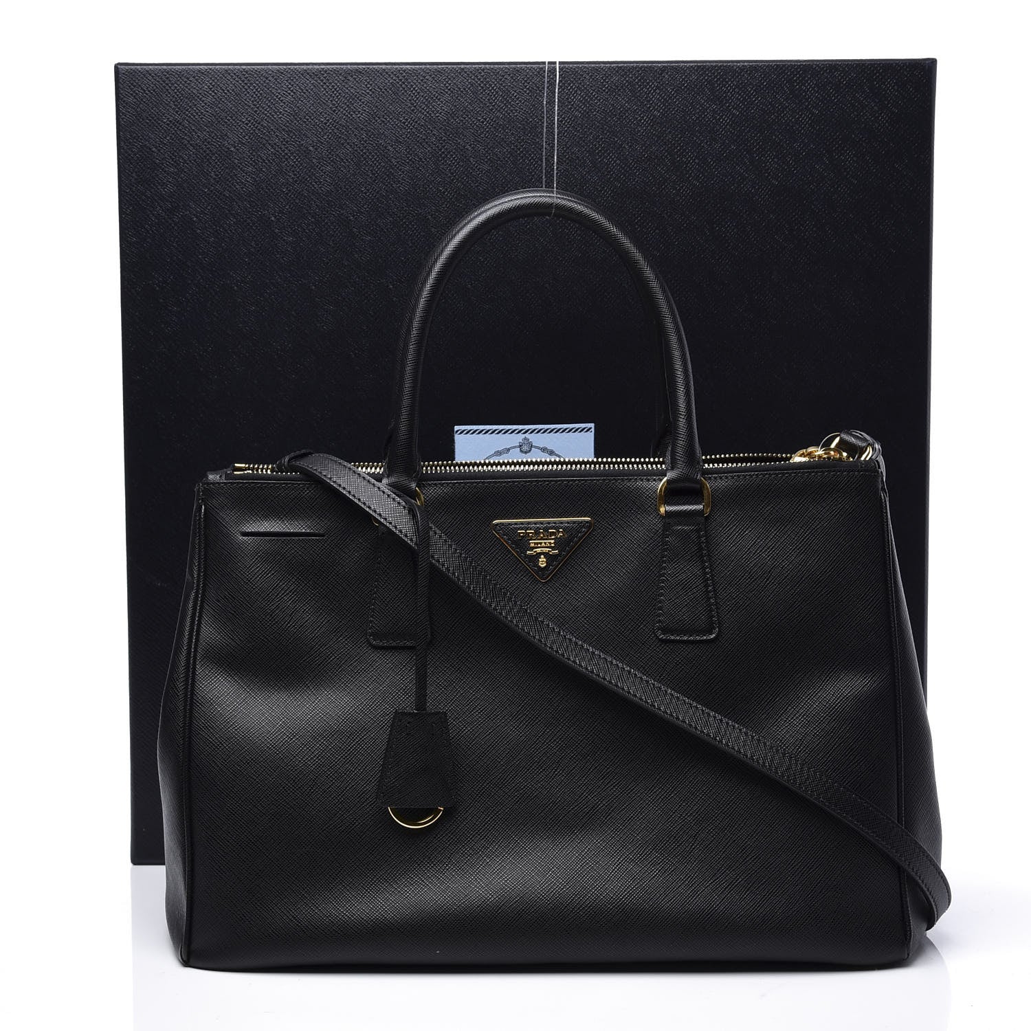 Prada Saffiano Medium Galleria Double Zip Tote Black 11 of 11