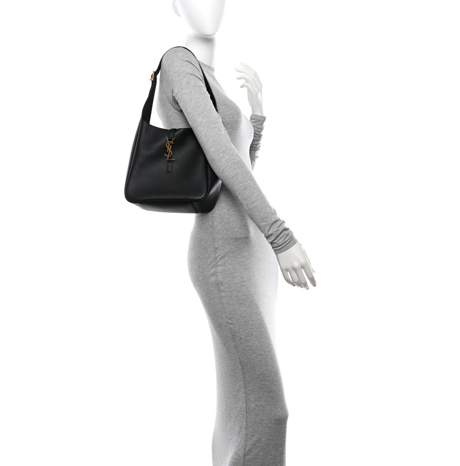 Saint Laurent Smooth Calfskin Small Le 5 A 7 Soft Hobo Black 2 of 9