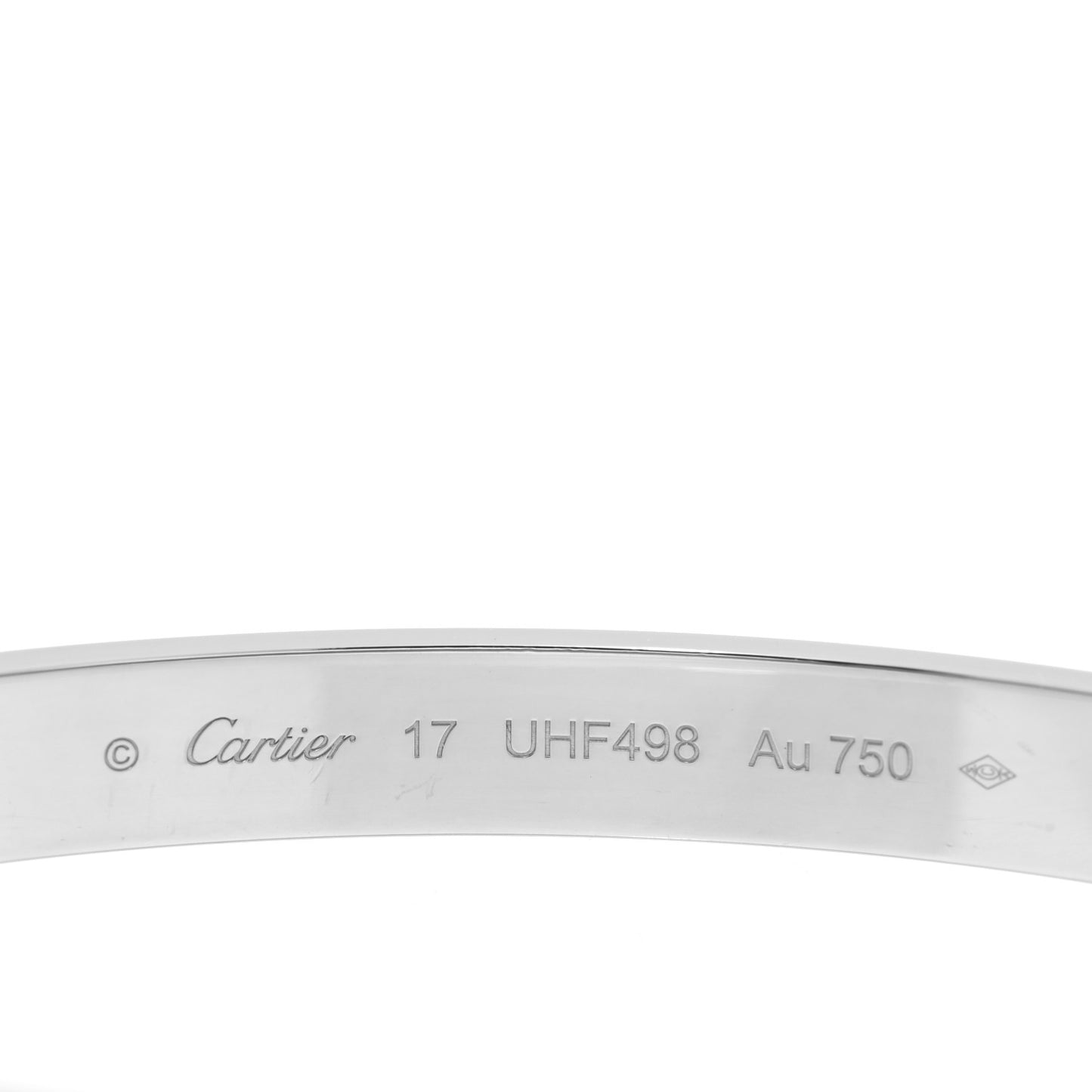 18K White Gold LOVE Bracelet 17