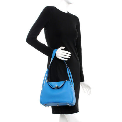 Hermes Taurillon Clemence Bi-Color Lindy 26 Bleu Zanzibar Malachite 2 of 8