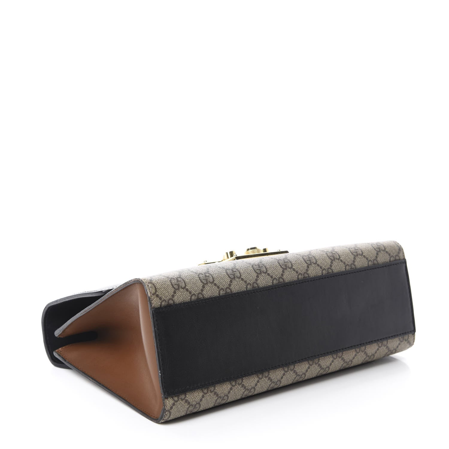 Gucci GG Supreme Monogram Calfskin Medium Padlock Shoulder Bag Beige Black Cuir 4 of 15
