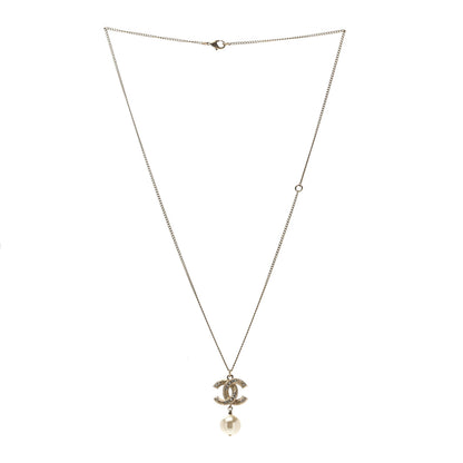 Chanel Pearl CC Pendant Necklace Gold 3 of 5