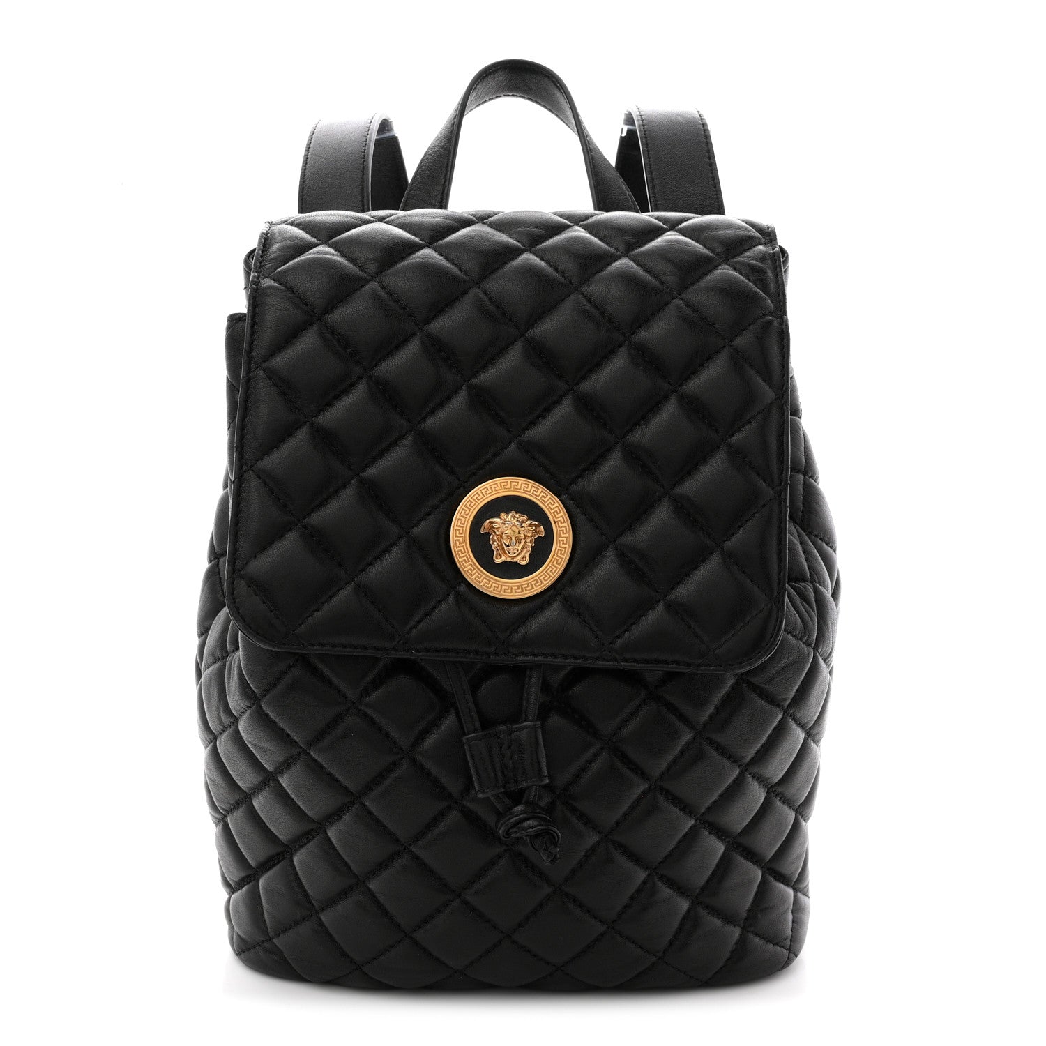 Versace Calfskin Quilted Medusa Backpack Black 1 of 9