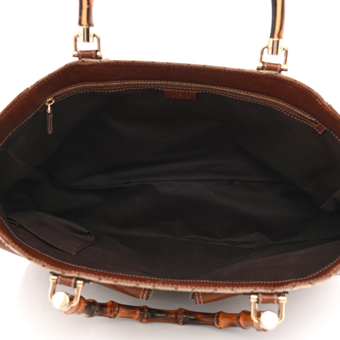 Monogram Canvas Bamboo Top Handle Bag Brown