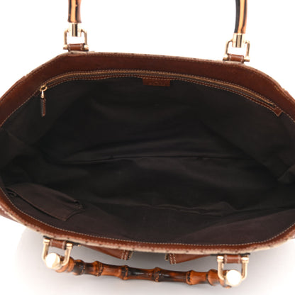 Gucci Monogram Canvas Bamboo Top Handle Bag Brown 5 of 11