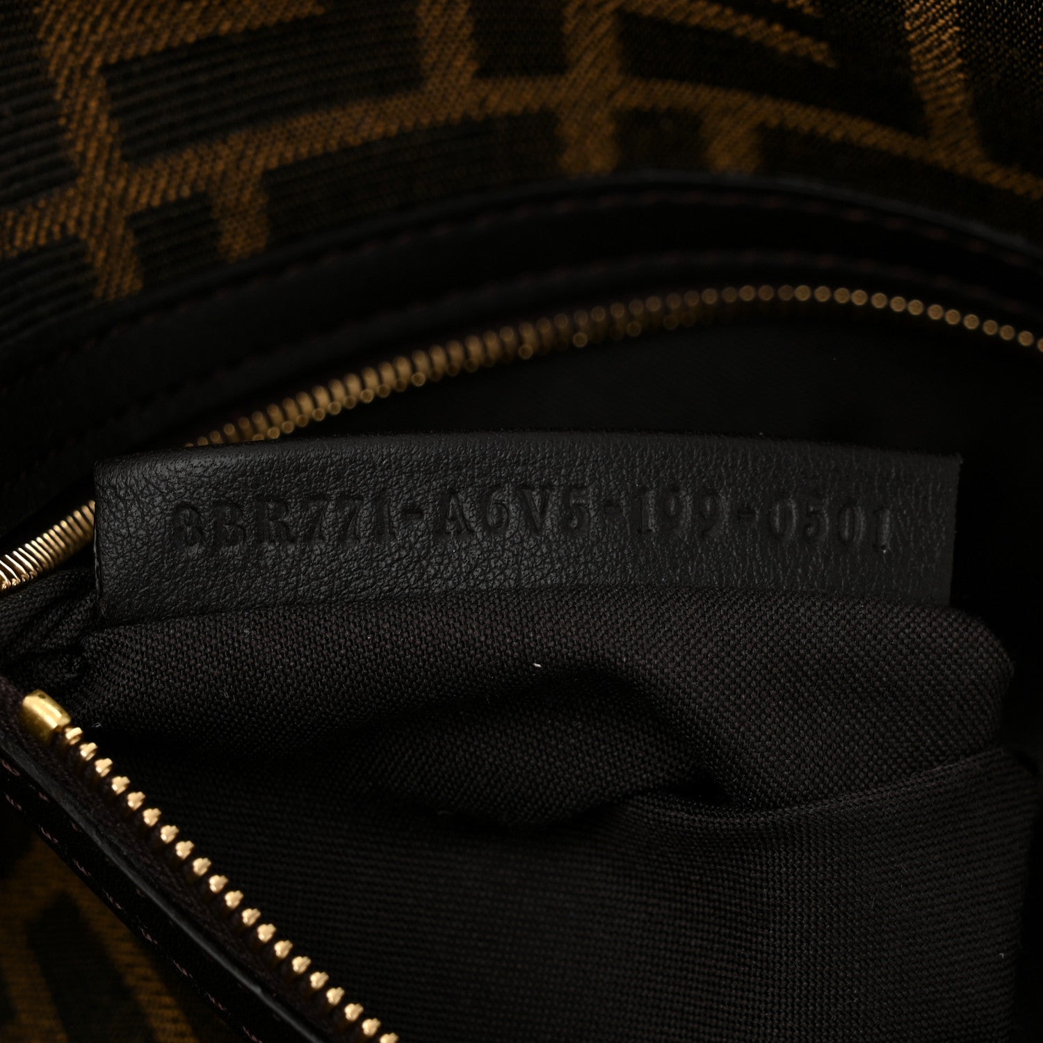Fendi Fabric Jacquard FF 1974 Large Baguette Tobacco Moro Giallo Fluo 7 of 10