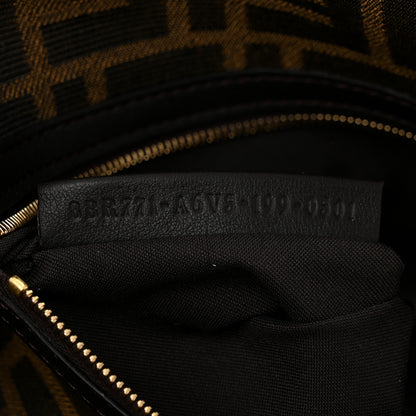 Fendi Fabric Jacquard FF 1974 Large Baguette Tobacco Moro Giallo Fluo 7 of 10