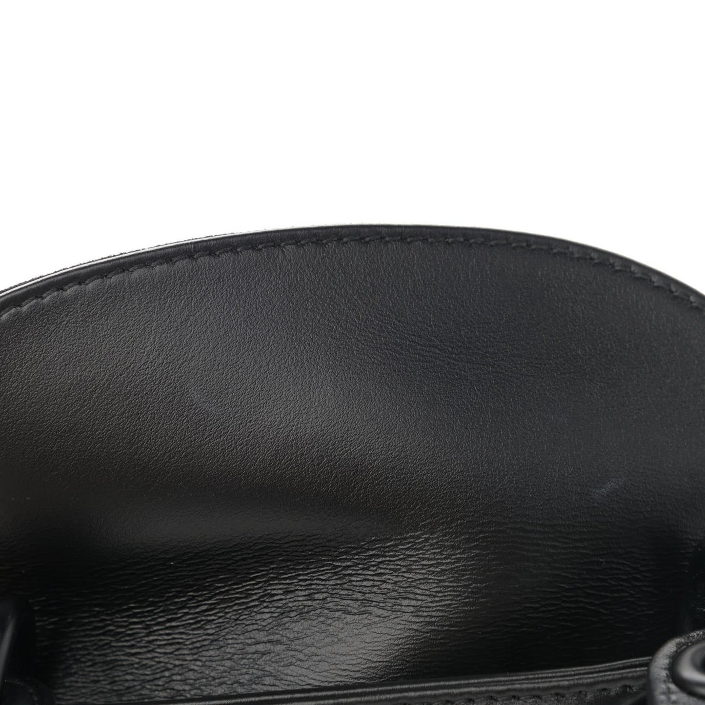 Calfskin Diamond Cannage Mini Lady Dior Black