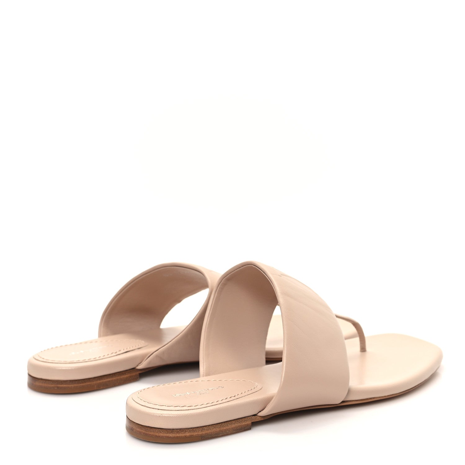 Louis Vuitton Lambskin Embossed Monogram Drapy Flat Thong Sandal 41 Beige 4 of 8