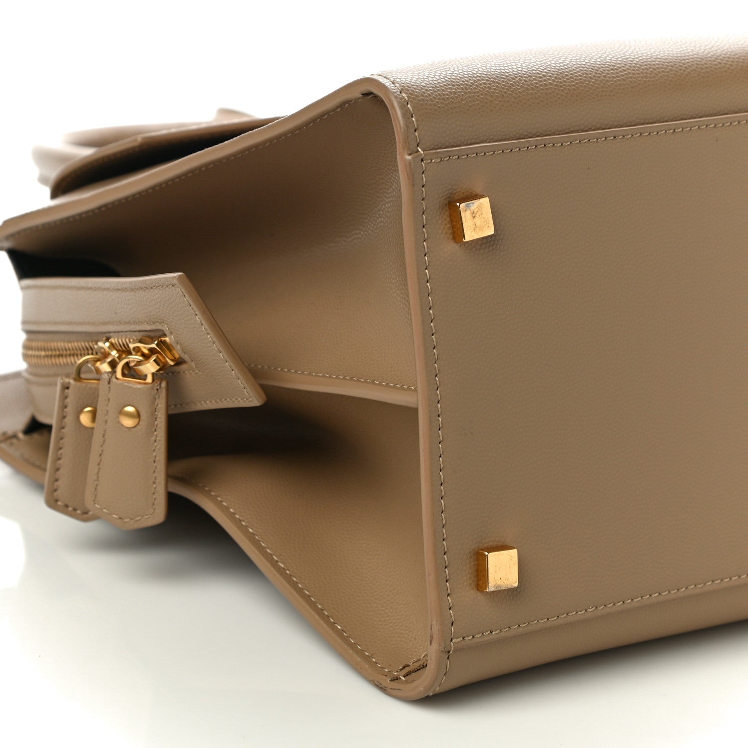 Saint Laurent Grain De Poudre Medium Uptown Tote Dark Latte 9 of 10