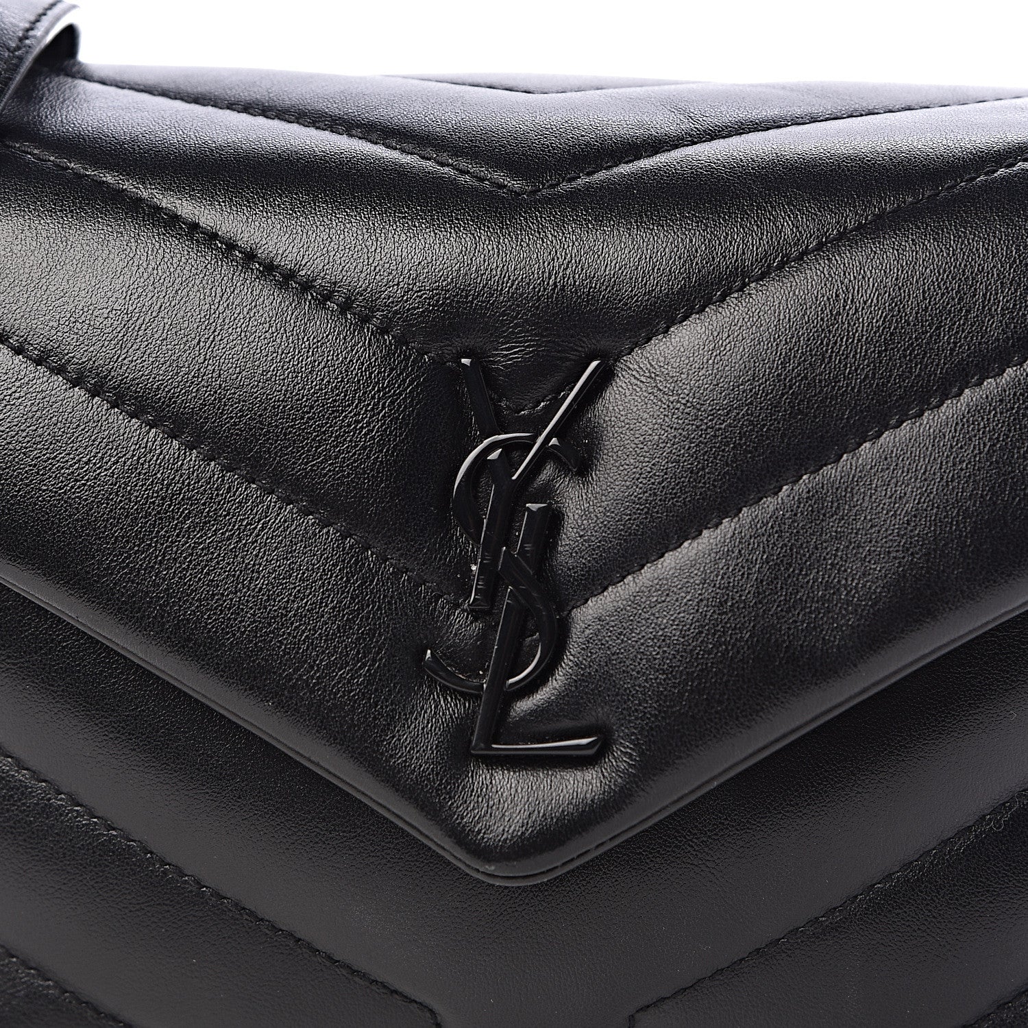 Saint Laurent Calfskin Y Quilted Monogram Toy Loulou Crossbody Bag Black 10 of 10