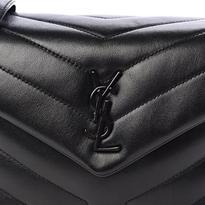 Saint Laurent Calfskin Y Quilted Monogram Toy Loulou Crossbody Bag Black 10 of 10