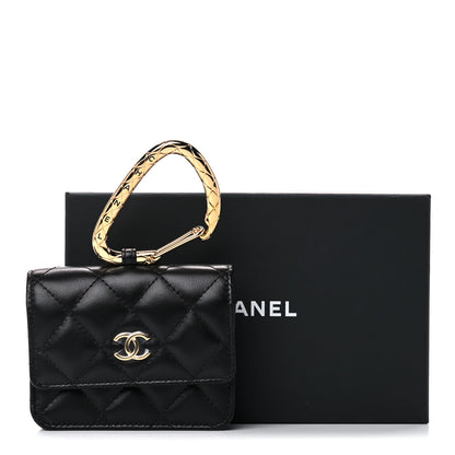 Chanel Lambskin Quilted CC Hook Card Holder Black 12 of 12