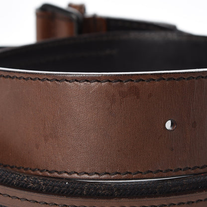 Gucci Calfskin Monogram Belt 80 32 Black Brown 7 of 7