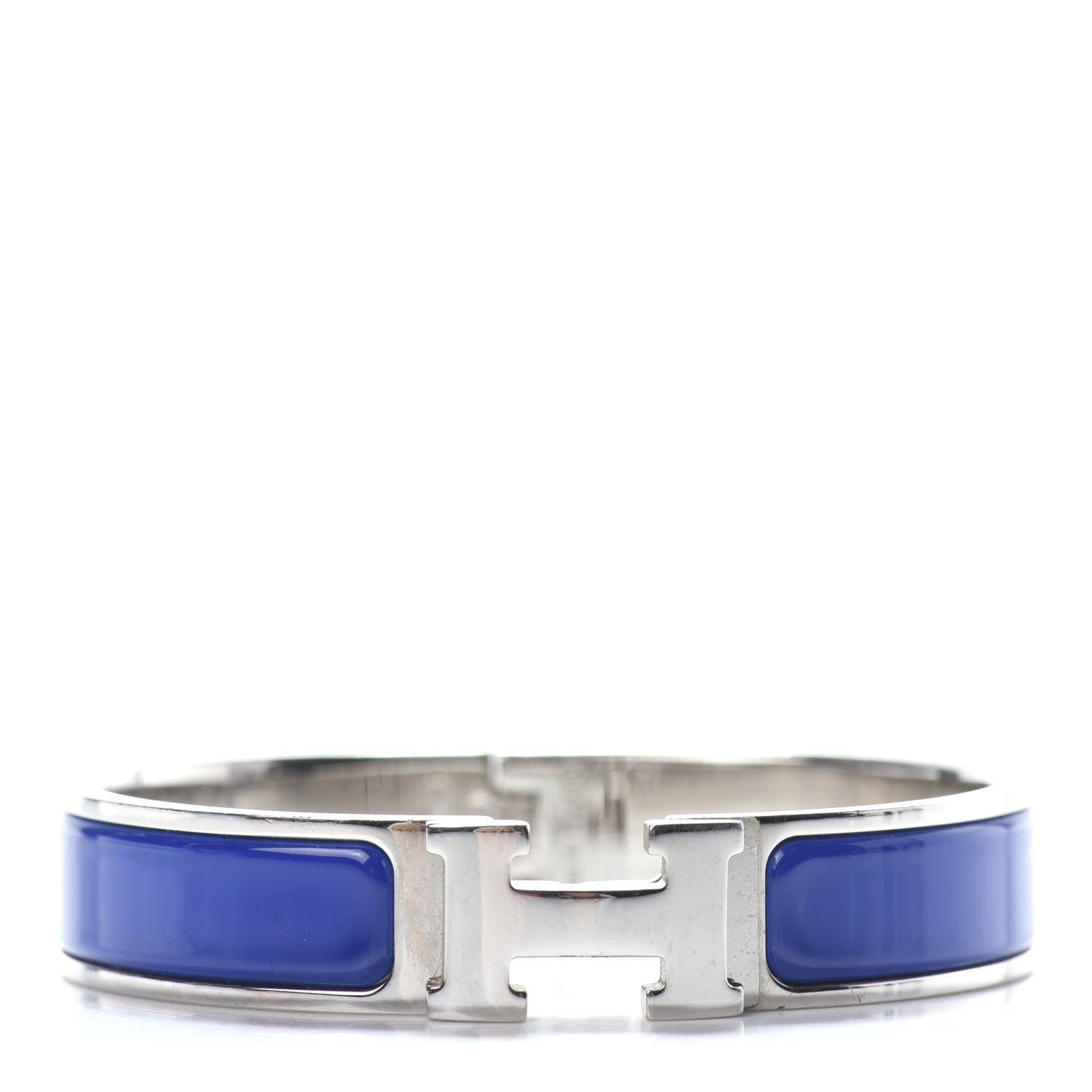 Hermes Narrow Enamel Clic Clac H Bracelet PM Blue Electrique 1 of 4