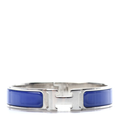 Hermes Narrow Enamel Clic Clac H Bracelet PM Blue Electrique 1 of 4