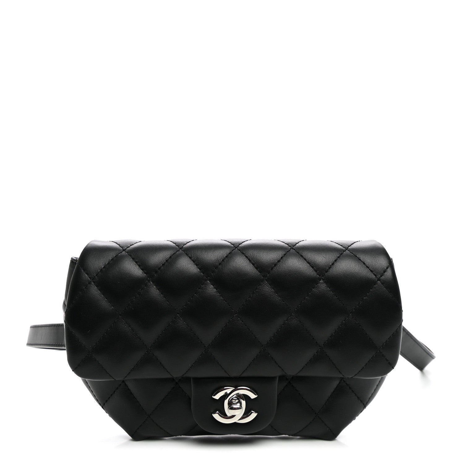 Chanel Calfskin Quilted CC Uniform Flap Belt Bag Black 1 of 9