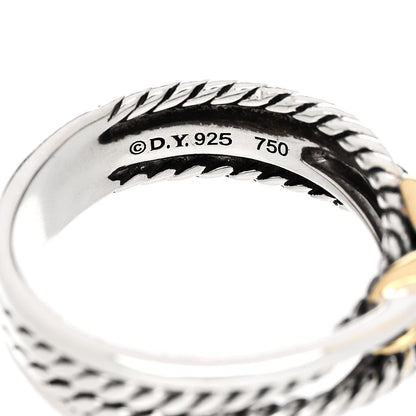 David Yurman Sterling Silver 18K Yellow Gold 6mm X Crossover Ring 51 5.75 4 of 4