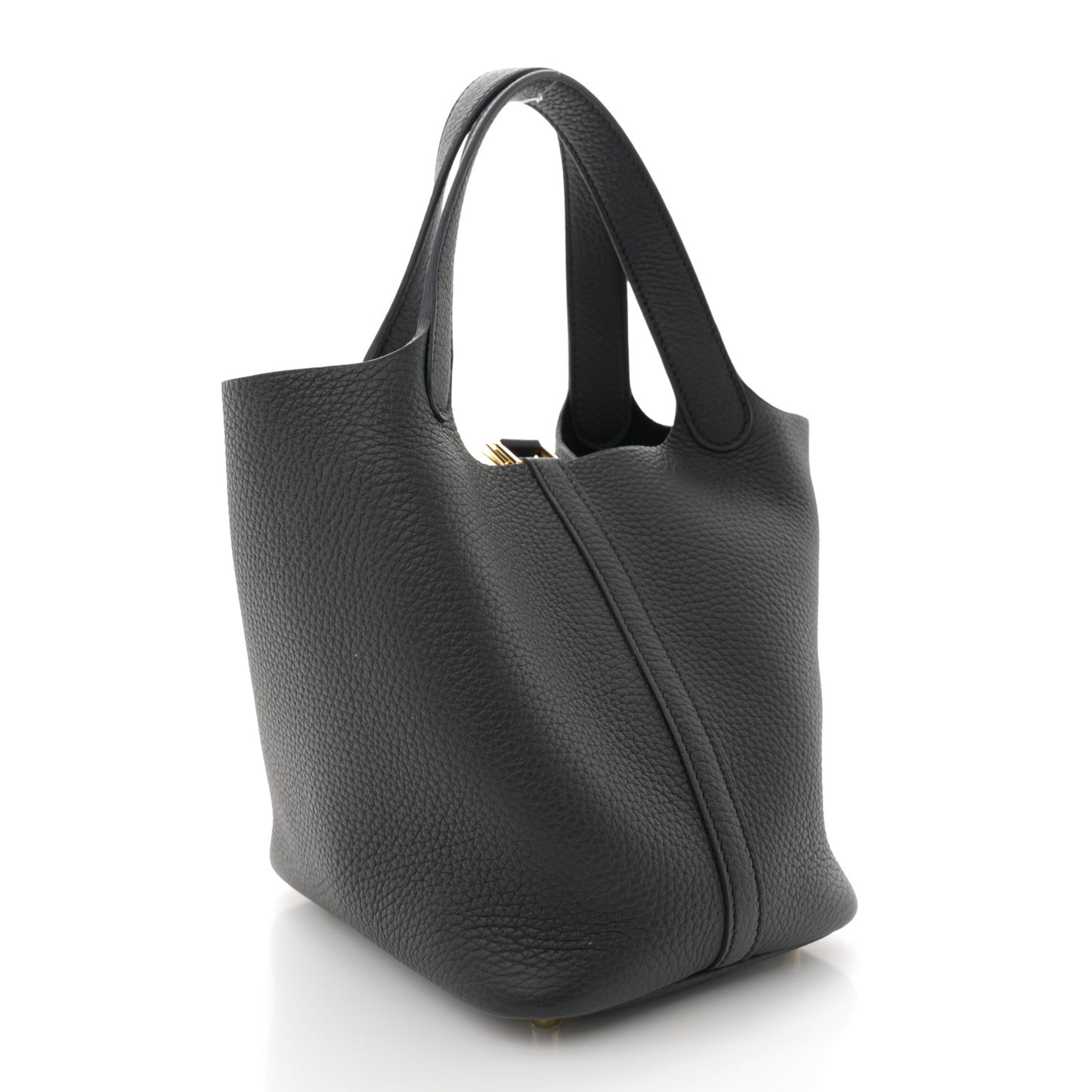 Taurillon Clemence Picotin Lock 18 PM Black