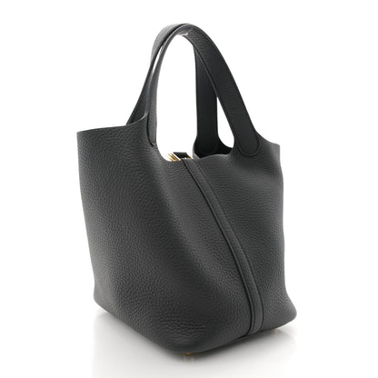 Hermes Taurillon Clemence Picotin Lock 18 PM Black 3 of 11