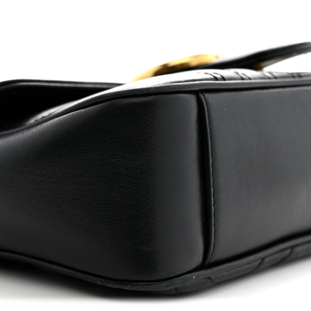 Gucci Calfskin Matelasse Mini GG Marmont Shoulder Bag Black 9 of 14