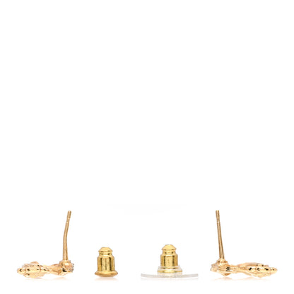 Chanel Metal Camellia CC Earrings Gold 3 of 4