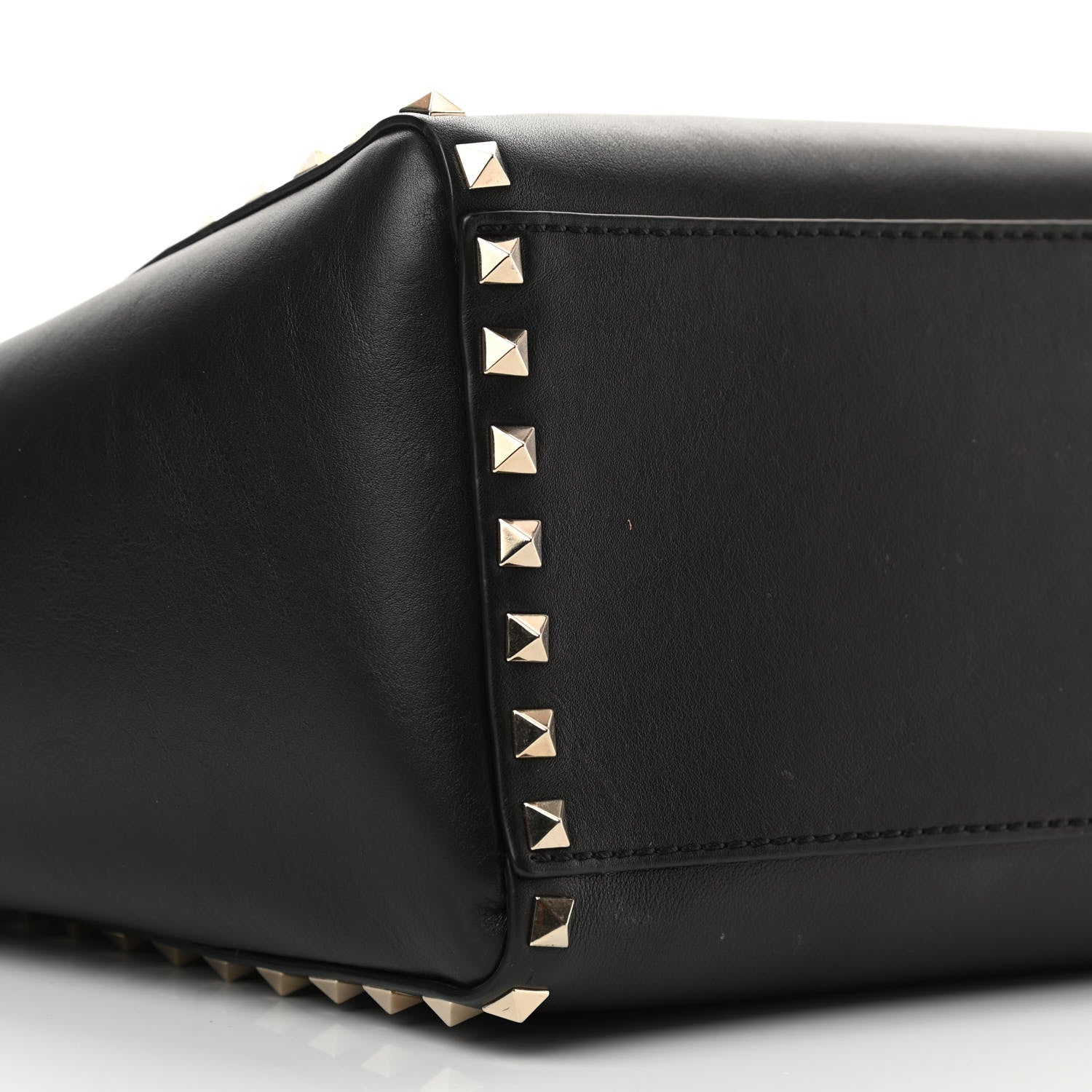 Valentino Garavani Vitello Rockstud Double Handle Tote Black 8 of 13