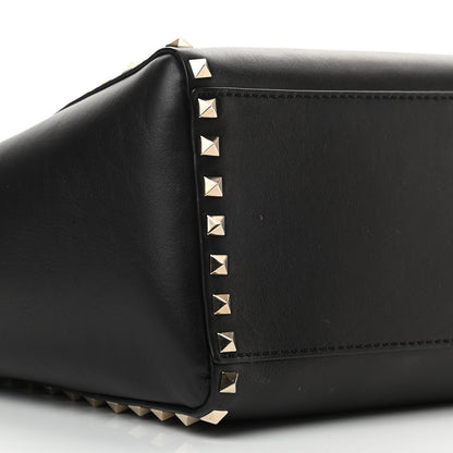 Valentino Garavani Vitello Rockstud Double Handle Tote Black 8 of 13