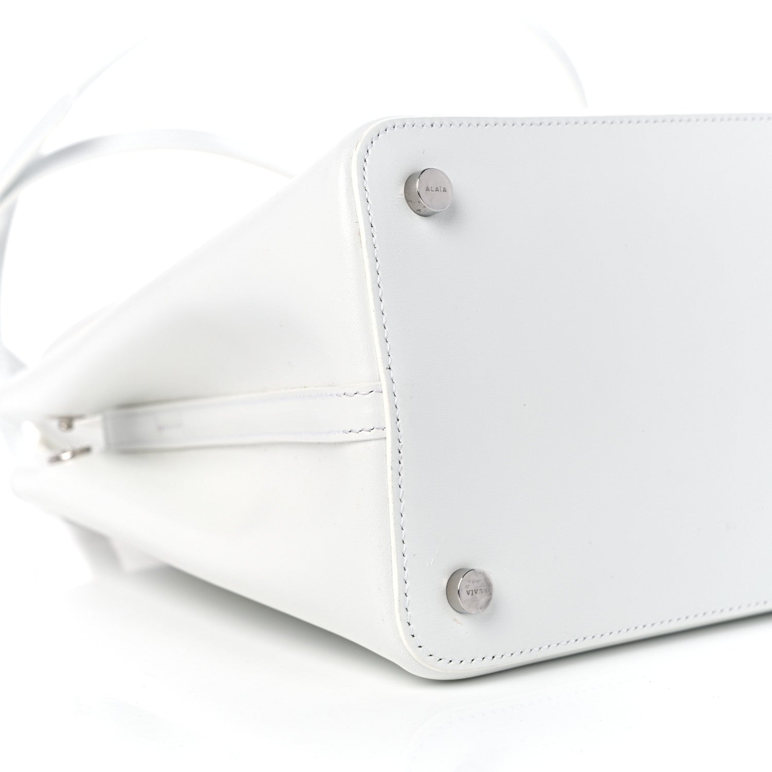 Alaia Calfskin Laser Cut Mina 25 Bag White 8 of 10