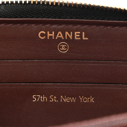 Chanel Aged Calfskin Quilted Small New York Charms 2.55 Reissue Zip Around Wallet Black 7 of 12