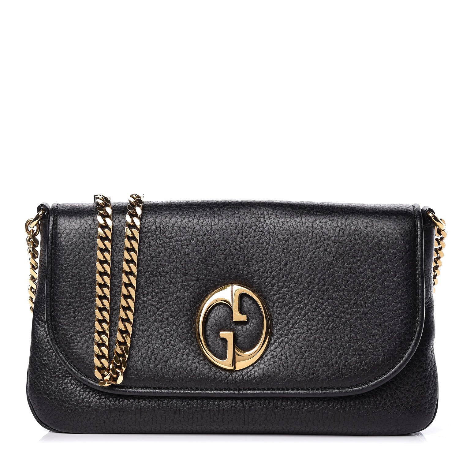 Gucci Calfskin Medium 1973 Chain Shoulder Bag Black 1 of 9